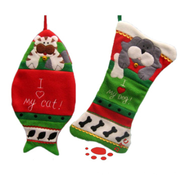 Cartoon bonito enchido de Natal meias brinquedo do presente de pelúcia (TPJR0257)